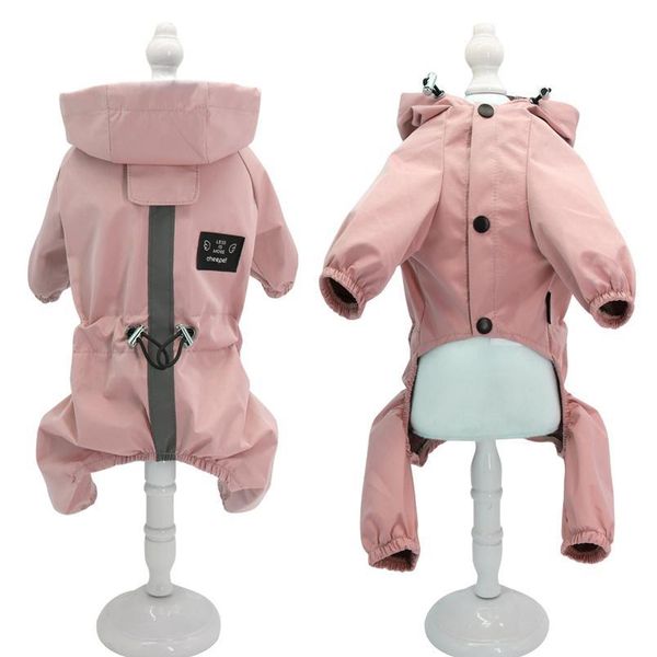 

reflective dog raincoat waterproof dog clothes jacket puppy chihuahua jumpsuit costume small medium dogs rain coat hoode bbyzvh