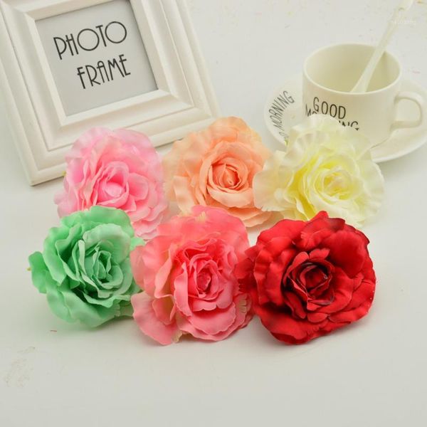 

decorative flowers & wreaths 8cm artificial for party wedding garden decoration diy bridesmaids fake flower bouquet silk rose heads1