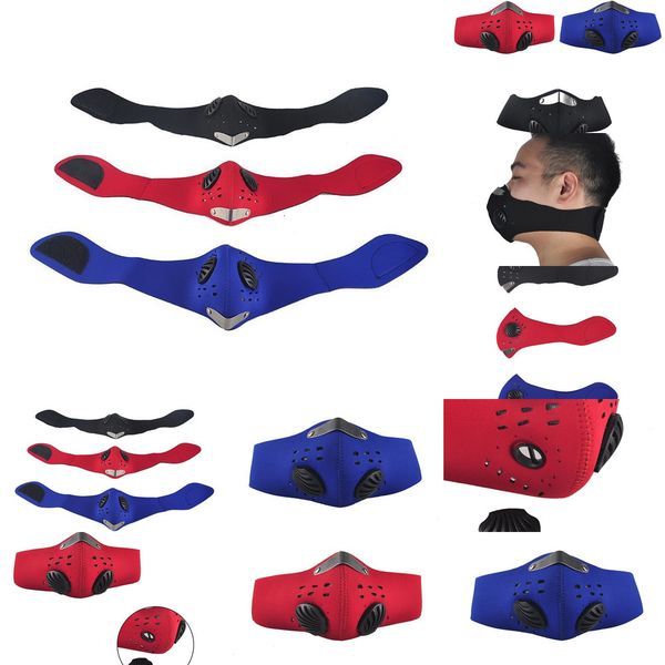 

cycling anti dust motorcycle atv ski half face mask outdoor sport bicycle accessory riding filter dustproof mouth-muffle ofczp, Black