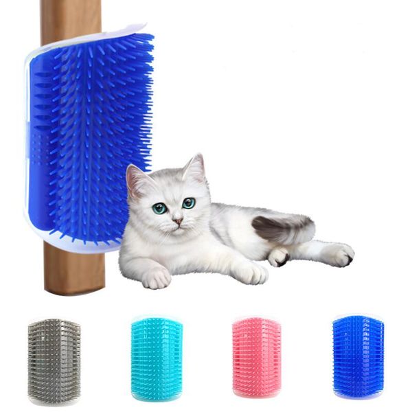 Canto Pet Brush Pente Play Gato Brinquedo Plástico Rasco Corrinhas Arco Massager Auto Grooming Gato Scrather LX4185