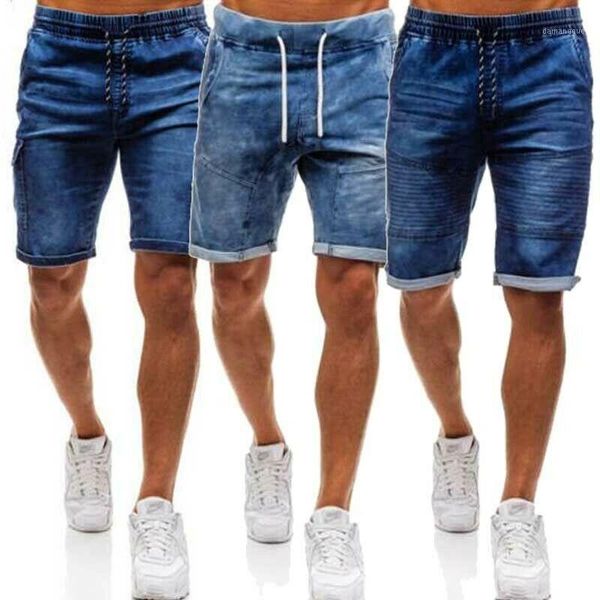 

mens denim chino shorts super stretch skinny slim summer half pant cargo jeans1, White;black
