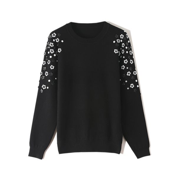 

1028 2020 autumn brand same style regular crew neck sweater black white women clothes, White;black