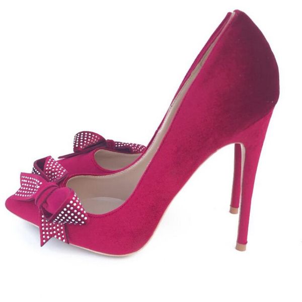 

new red suede high heel shoes women fashion bowtie with diamond stiletto party wedding shoes women's rhinestone 12cm 10cm 8cm dress boo, Black