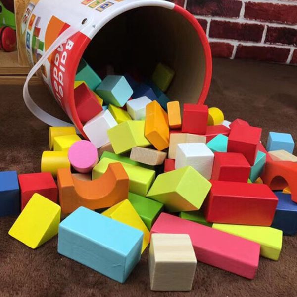 

kid toys wooden blocks early learning block toys wood pellets house building selling gift of the child