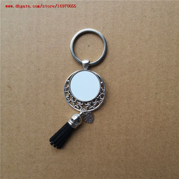 

sublimation keychains short tassels key ring transfer printing blank diy custom consumable, Silver