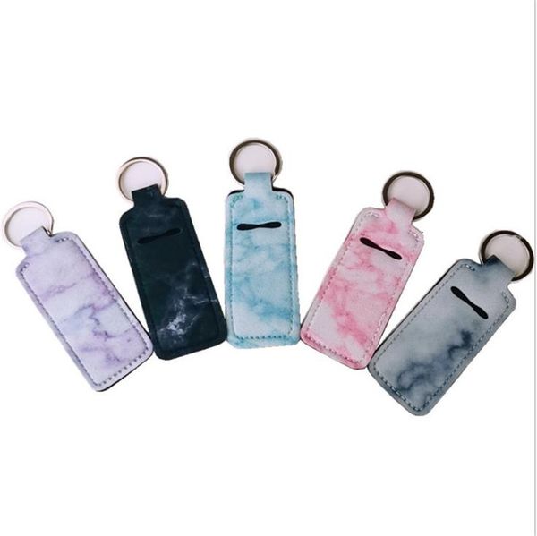 

printed balm handy lip chapstick keychains neoprene lipstick holder pouch keychain party favor da540, Silver
