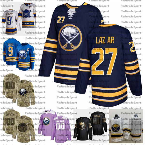 

2021 reverse retro customize #27 curtis lazar buffalo sabres jerseys golden edition camo veterans day fights cancer hockey jersey, Black;red