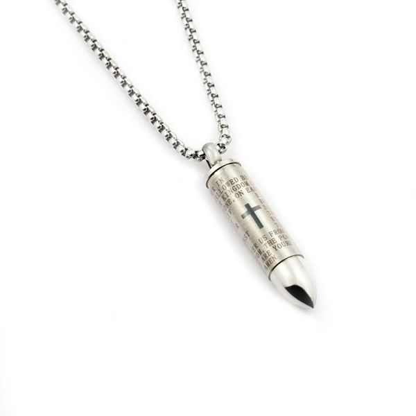 

shaped necklace pendant punk stainless steel cross necklaces for men prayer jewelry memorial pendants corrente masculina wmtujq, Silver