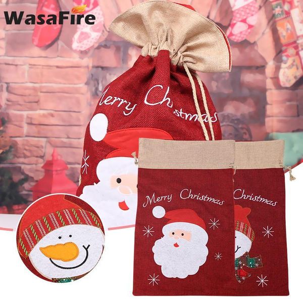 

53*34cm christmas gift bag christmas doll snowman deer doll decoration gift bag shopping mall l dress up xmas decorations1