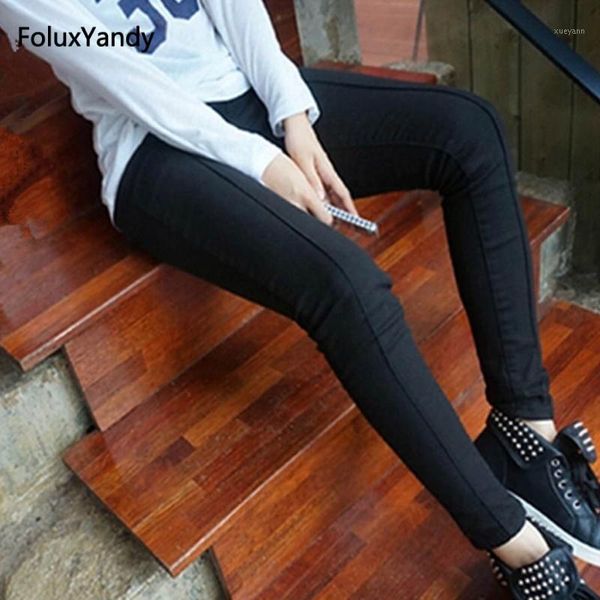 

skinny pencil pants women plus size 3 4 5 xl casual slim stretched pants black long trousers oll61-8821, Black;white