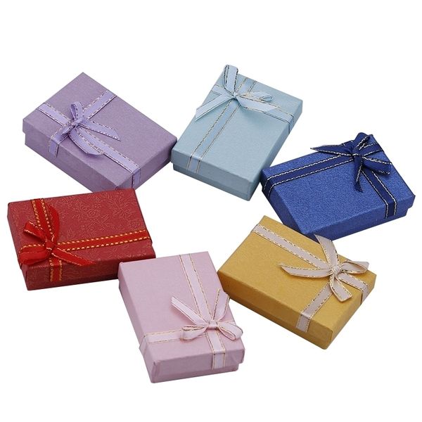 

48pcs wholesale 2016 48pcs 5*7cm mix color pendant earring ring jewelry gift box t200808, Black;white