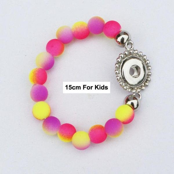 

1pc interchangeable nice purple&pink color beads snap bracelets jewelry for 12mm metal snaps 15cm length for children kids, Black
