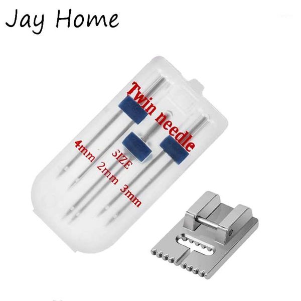 

double head sewing machine needle with 5/7/9 groove pintuck presser foot for household sewing machine accessories1, Black