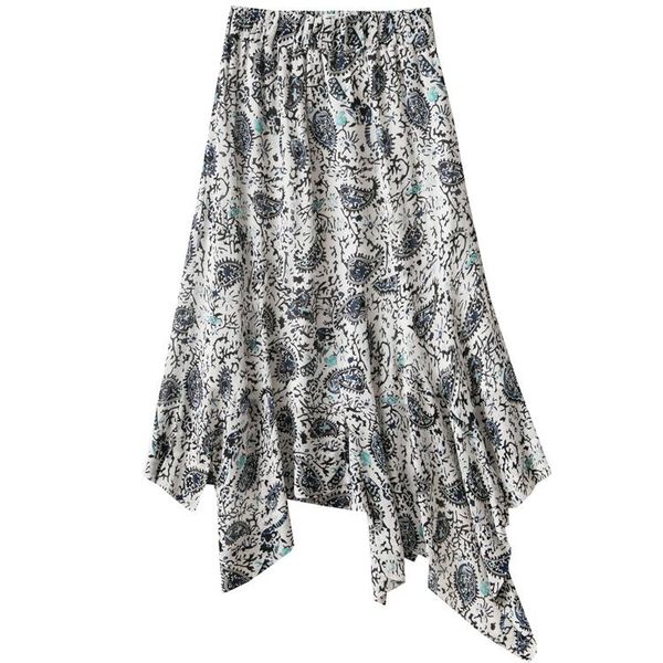 

skirts women skirt 2021 elastic waist irregular, Black