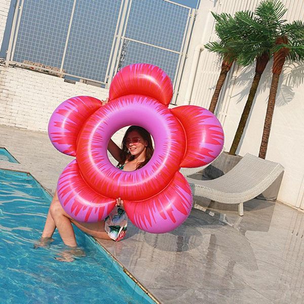 

цветочный плавательный кольцо надувной круг взрослых для женщин giant pool float summer water lounge пляж играть игрушки бассейн круг bbypmk