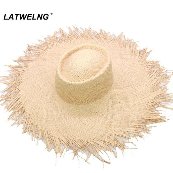 

wide brim hats fashion big size visor hat for women floppy raffia panama beach ladies summer vacation sun wholesale, Blue;gray