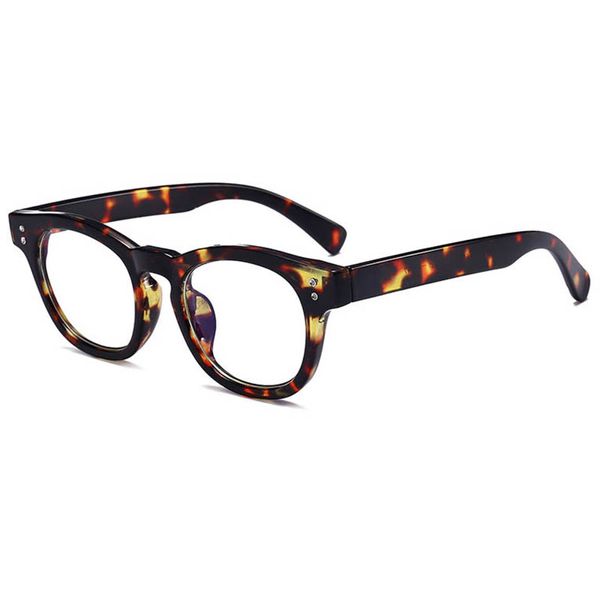 Schwarze Brillen, Retro-Reis-Nagel, flacher Spiegel, Gezeiten, runder Brillenrahmen, AC-Gläser für Myopie, 3 Farben