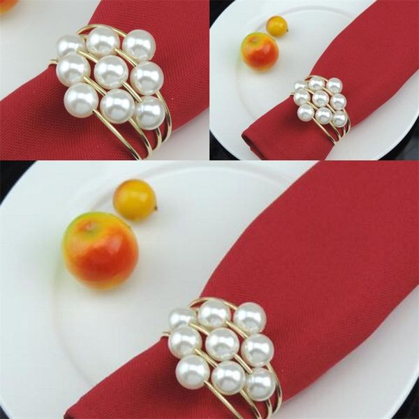 

multi colors napkin rings kitchen table pearl napkins holders sliver golden color cloth ring new arrival 3 6km l1