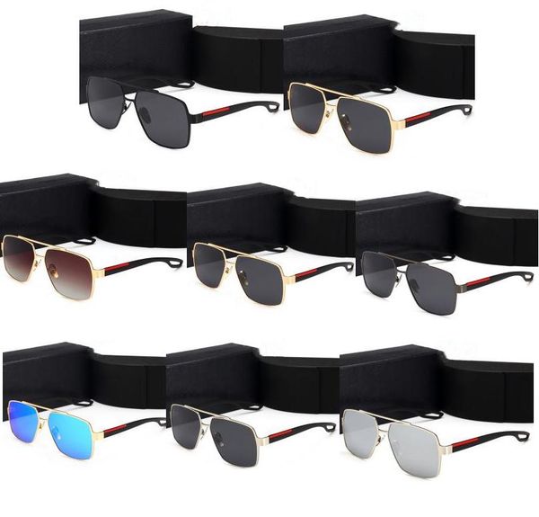 

wholesale luxury sunglasses mens and womens designer sunglasses gold frame square metal frame sports outdoor retro style classic style with, Black