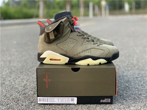 

2020 released authentic travis scott 6 cactus jack medium olive glow in the dark army green suede 3m man outdoor shoes trainers sneakers