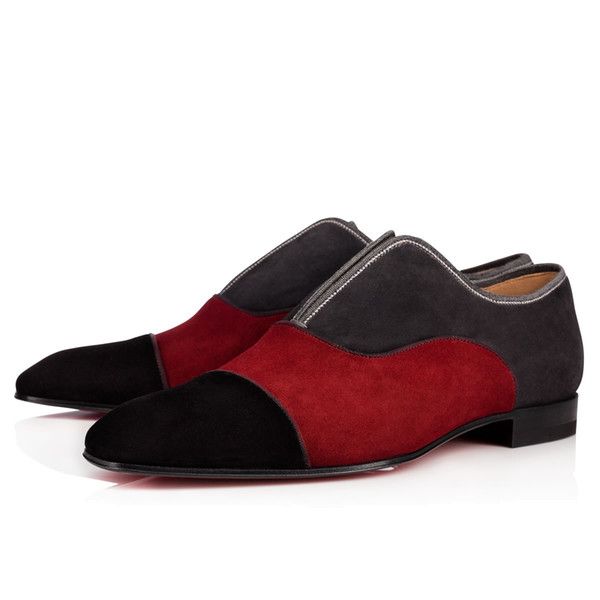 

gentleman designeralpha male oxfords flats red bottom loafers slip on leisure party wedding dress with box eu35-46, Black