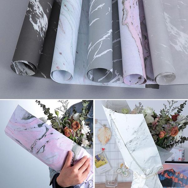 

10pcs/roll marble pattern wrapping paper diy scrapbook decorative crafts flower making birthday gift bouquet wrapping paper
