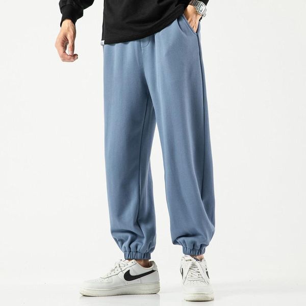 

men's pants autumn 2021 casual sweatpants for men streetwear hip hop joggers fashion solid harajuku trousers harem, Black