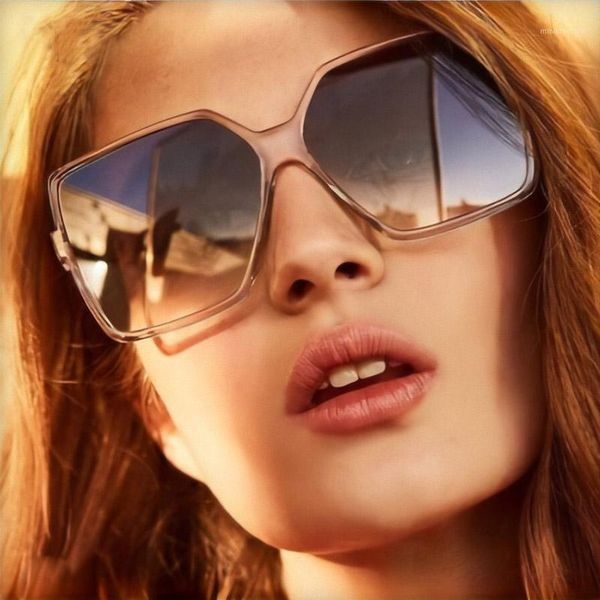 

classic square women sunglasses vintage oversized frame women's glasses fashion gradient retro sunglasses1, White;black