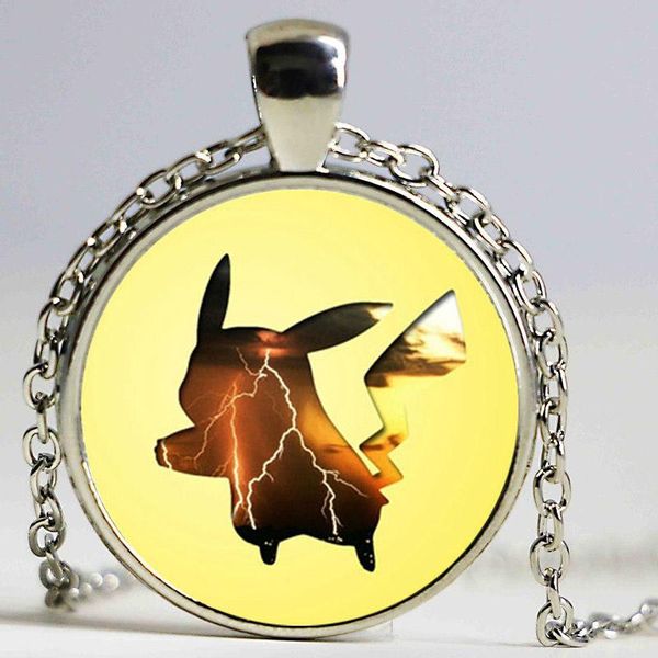 

pendant necklace dingyi 2020 new fashion round glass necklace pocket monster necklaces pendants vintage collar, Silver