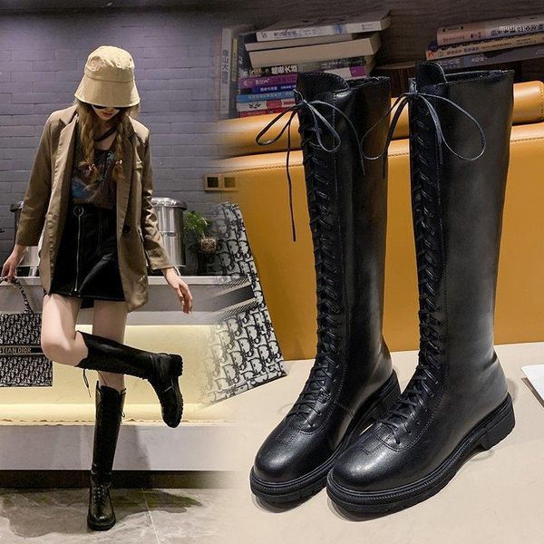 

new winter fashion women's boots zipper boots ladies round toe low heels punk riding for females women1, Black