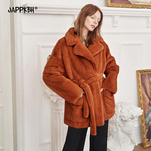 

faux шубы женщины 2020 осень зима густые теплые длинные куртки женские винтажные повседневные плюс размер свободного пальто с поясом 4xl, Black