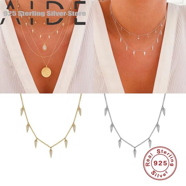 

aide gold silver color clavicle chain stacked necklace female shiny crystal clavicle chain fashion new design jewelry party gift
