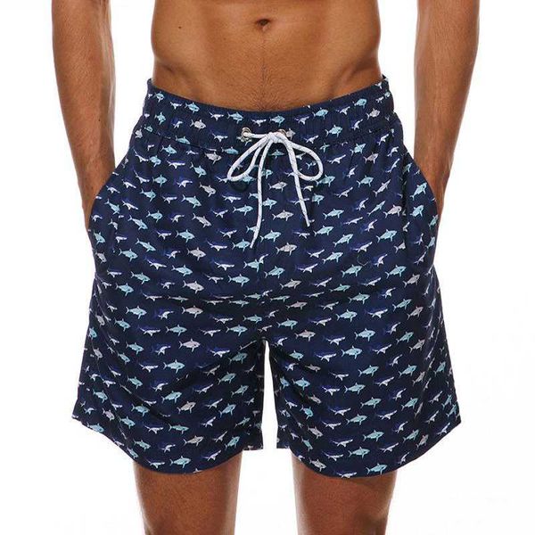 

men's shorts summer beach pants fashion printing loose quick-drying comfortable and breathable mesh lining swimming, White;black