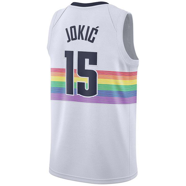 

18-19 высококачественные баскетбольные трикотажные изделия # 15 jokic mens jersey лучший сервис для whosesale бесплатная доставка, Black;red