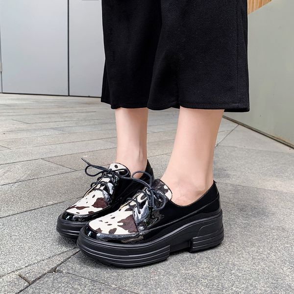 

2021 new women genuine bombs + horse hair 22.5-24.5 in length female leopard shoes platform jumps vxa7, Black