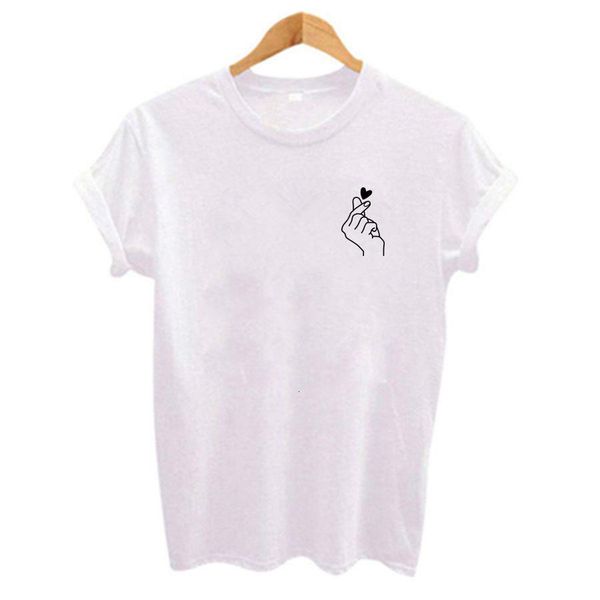 

small print victory heart cute tshirts women 2019 summer short sleeve polyester slim fit tees & casual gift 80s 90s' tees, White