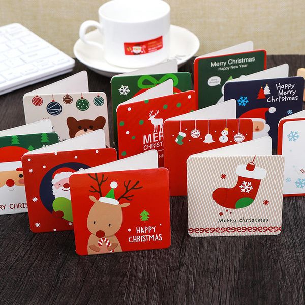 

144pcs/set cute sweet new year merry christmas cards with greeting postcard birthday letter envelope gift card