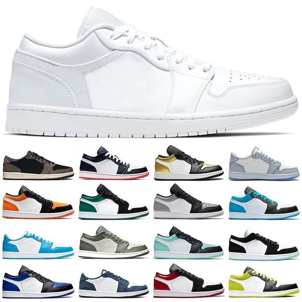 

low jumpman 1 men women basketball shoes 1s mens trainers di mystic green midnight navy shattered obsidian mens sports shoes sneakers, White;red