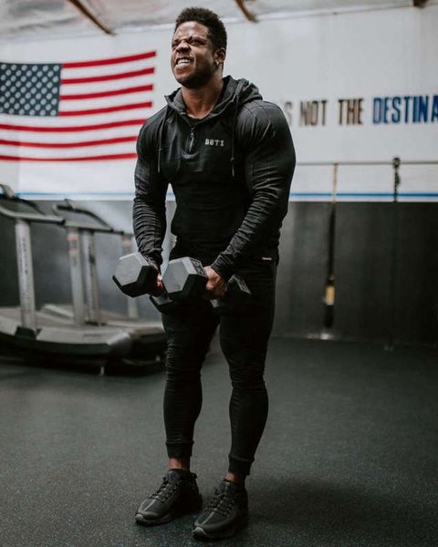 

sports muscle leisure doctor fitness brothers clothing men's suit autumn winter hooded sweater pants two piece set, Gray