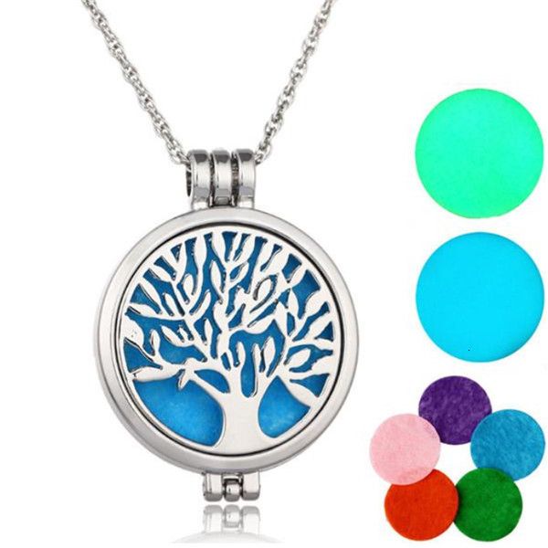 

locket aromatherapy necklace with felt pads stainless steel jewelry pattern tree of life pendant oils essential diffuser