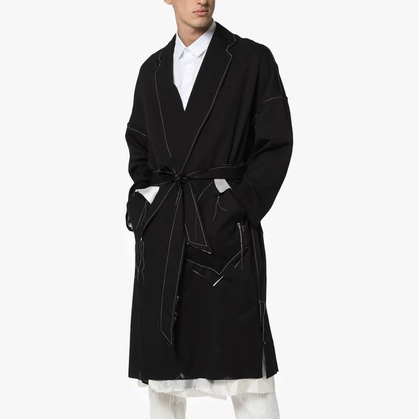 

2021 new s-6xl black white men women with an independent designer of long coat mark gtak, Tan;black