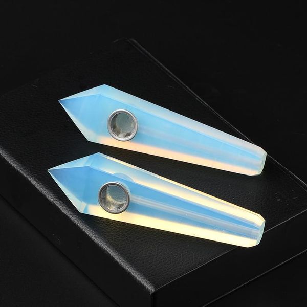 

natural quartz smoking pipe crystal point wand healing crystal gemstonewith metal filter wholesale p qylqec, Black
