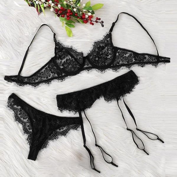 

fashion women black lace bra lingerie briefs garter underwear sleepwear bodysuit lenceria mujer lingerie dropshipping1, Red;black