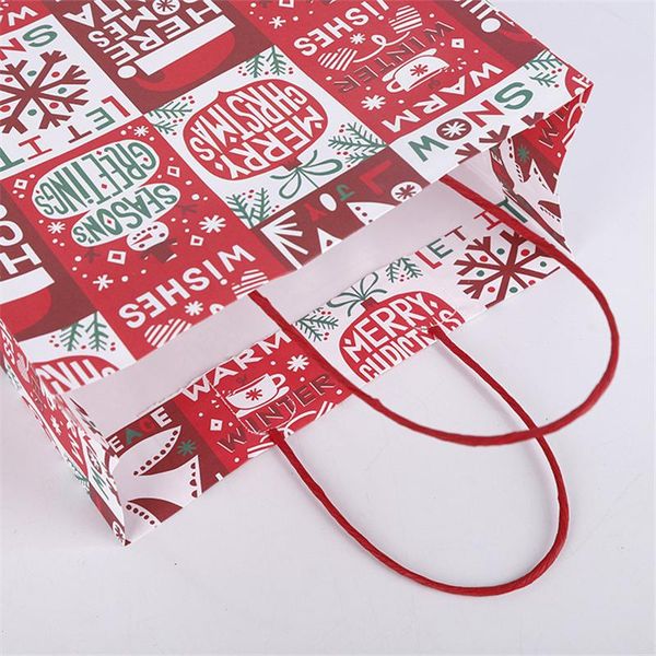 

стобан 12 шт. красная рождественская ручка для бумаги подарочные сумки печенье еда конфеты сумка для вечеринки ручной работы украшения торта