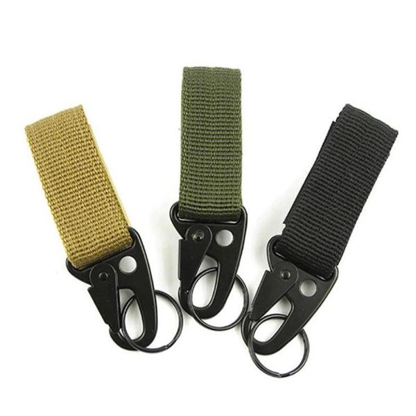 

4 colors new portable camping tactical carabiner nylon backpack hook hiking survival gear keychain clasp hiking acc qyltae