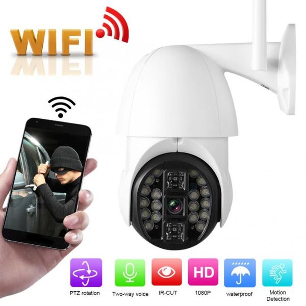 

camaras de seguridad waterproof wifi ptz dome camera 20led 1080p hight definition outdoor surveillance 110-240v security camera