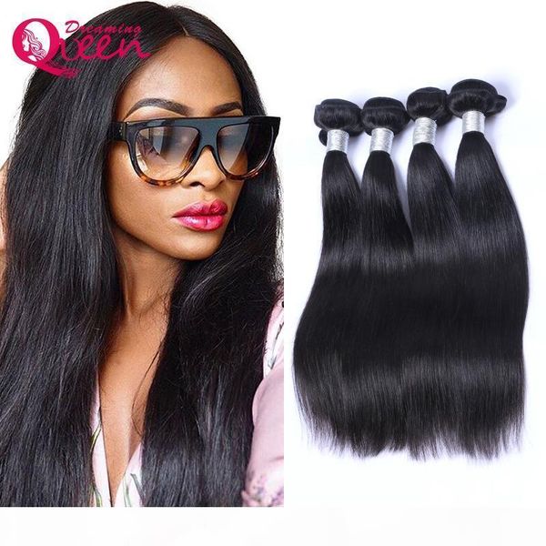 

brazilian straight hair 4 bundles unprocessed peruvian virgin human hair extensions malaysian indian virgin hair ing, Black