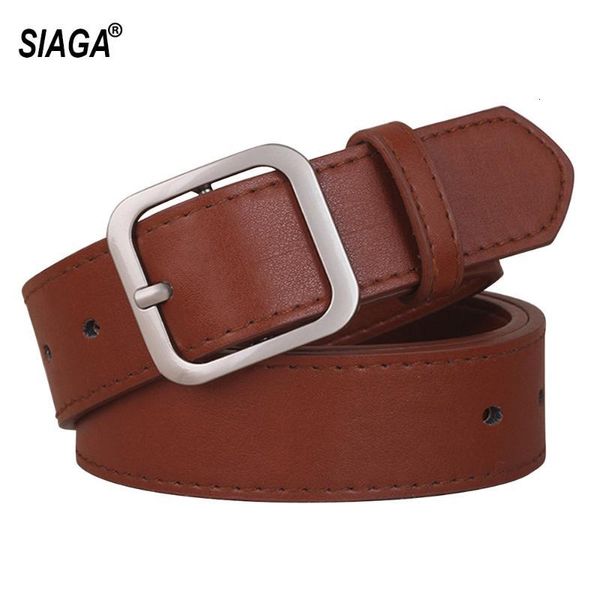 

lady leisure belt good quality pu leather geometric buckle female decorative waist belts for women accessories fco170, Black;brown