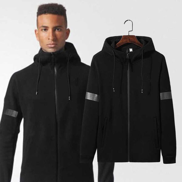

autumn new arrival men's letter printing sport zipper hooded cotton jacket football outerwears sweatabsorb casual white black, Black;brown