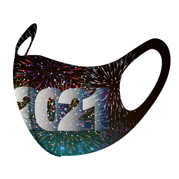 

new printed designer year mask 2021 face men women cold-proof breathable dustproof mouth masks 3d stereo ice silk f